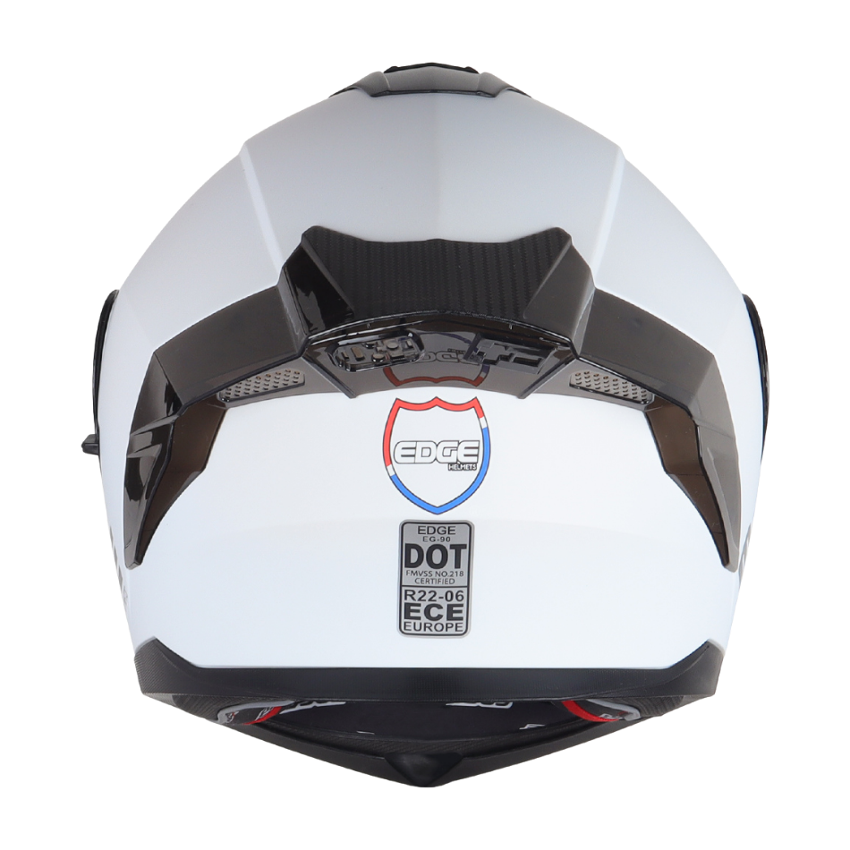 Casco EDGE Abatible Boston Sólido Blanco Certificación DOT I ECE