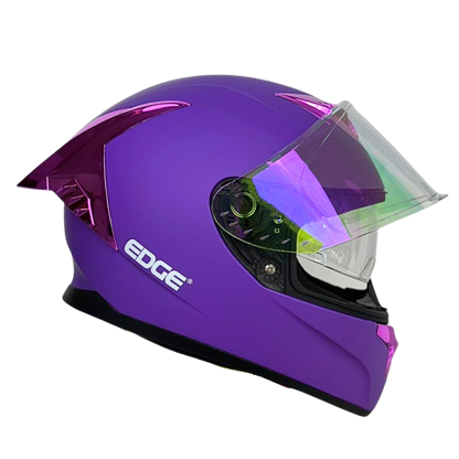 Casco EDGE Integral Racer Sólido Morado Certificación DOT