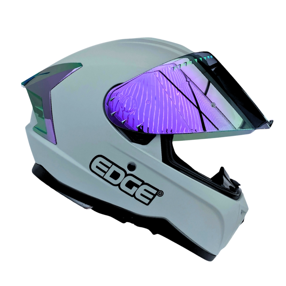 Casco EDGE Integral Extreme Solido gris / Morado Metalizado Certificación DOT I ECE