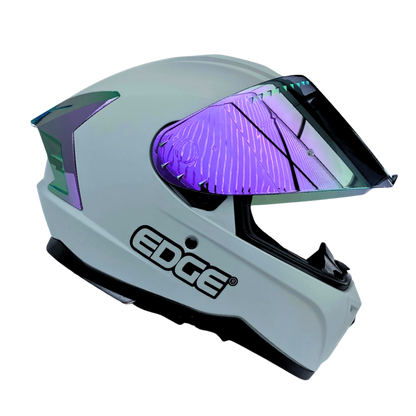 Casco EDGE Integral Extreme Solido gris / Morado Metalizado Certificación DOT I ECE