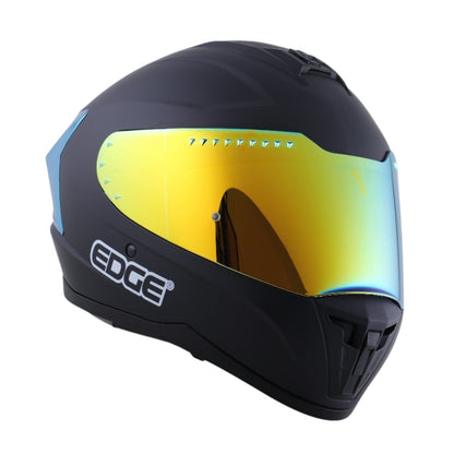 Casco EDGE Integral Extreme Solido Negro / Dorado Metalizado Certificación DOT I ECE