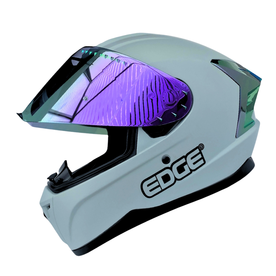 Casco EDGE Integral Extreme Solido gris / Morado Metalizado Certificación DOT I ECE