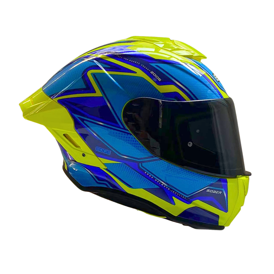 Casco Edge Shanghai Quartz  Amarillo / Azul Cert Dot I Ece