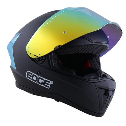 Casco EDGE Integral Extreme Solido Negro / Dorado Metalizado Certificación DOT I ECE