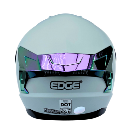 Casco EDGE Integral Extreme Solido gris / Morado Metalizado Certificación DOT I ECE