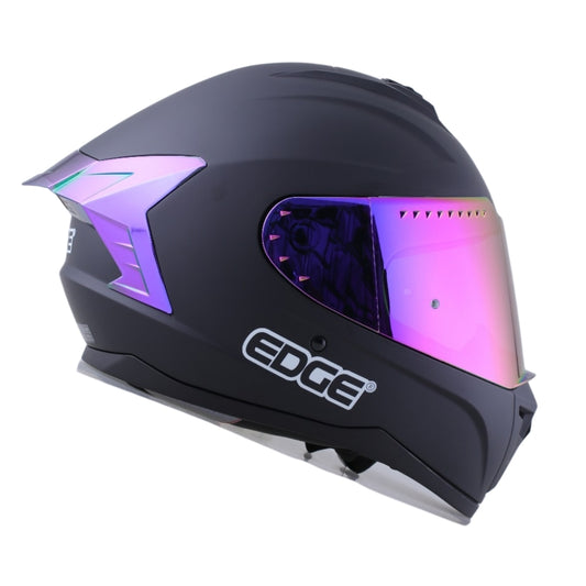 Casco EDGE Integral Extreme Solido Negro / Morado Metalizado Certificación DOT I ECE