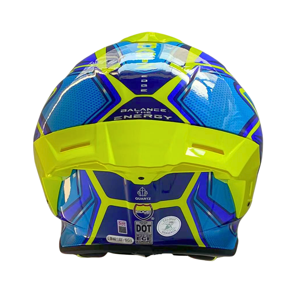 Casco Edge Shanghai Quartz  Amarillo / Azul Cert Dot I Ece