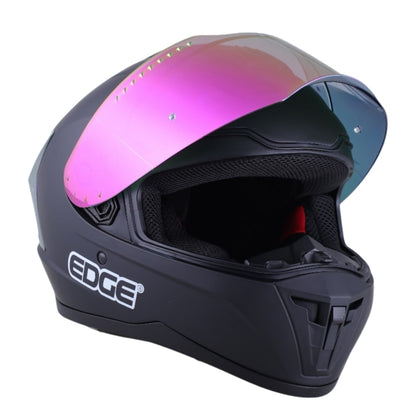 Casco EDGE Integral Extreme Solido Negro / Morado Metalizado Certificación DOT I ECE