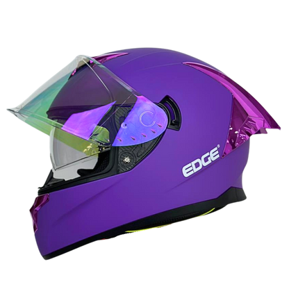 Casco EDGE Integral Racer Sólido Morado Certificación DOT