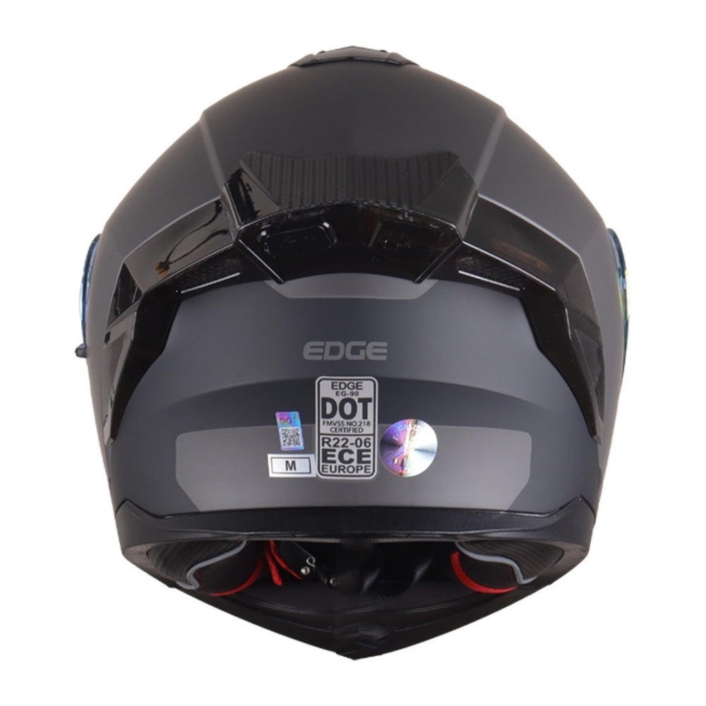 Casco EDGE Abatible Boston Solido Gris / Negro Certificación DOT | ECE