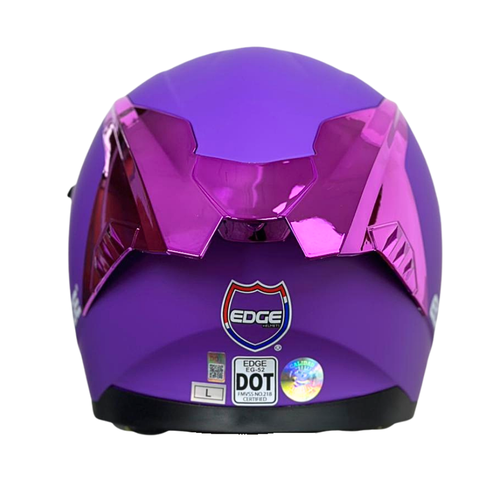 Casco EDGE Integral Racer Sólido Morado Certificación DOT