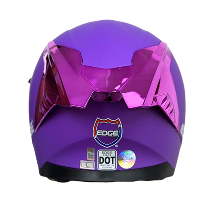 Casco EDGE Integral Racer Sólido Morado Certificación DOT