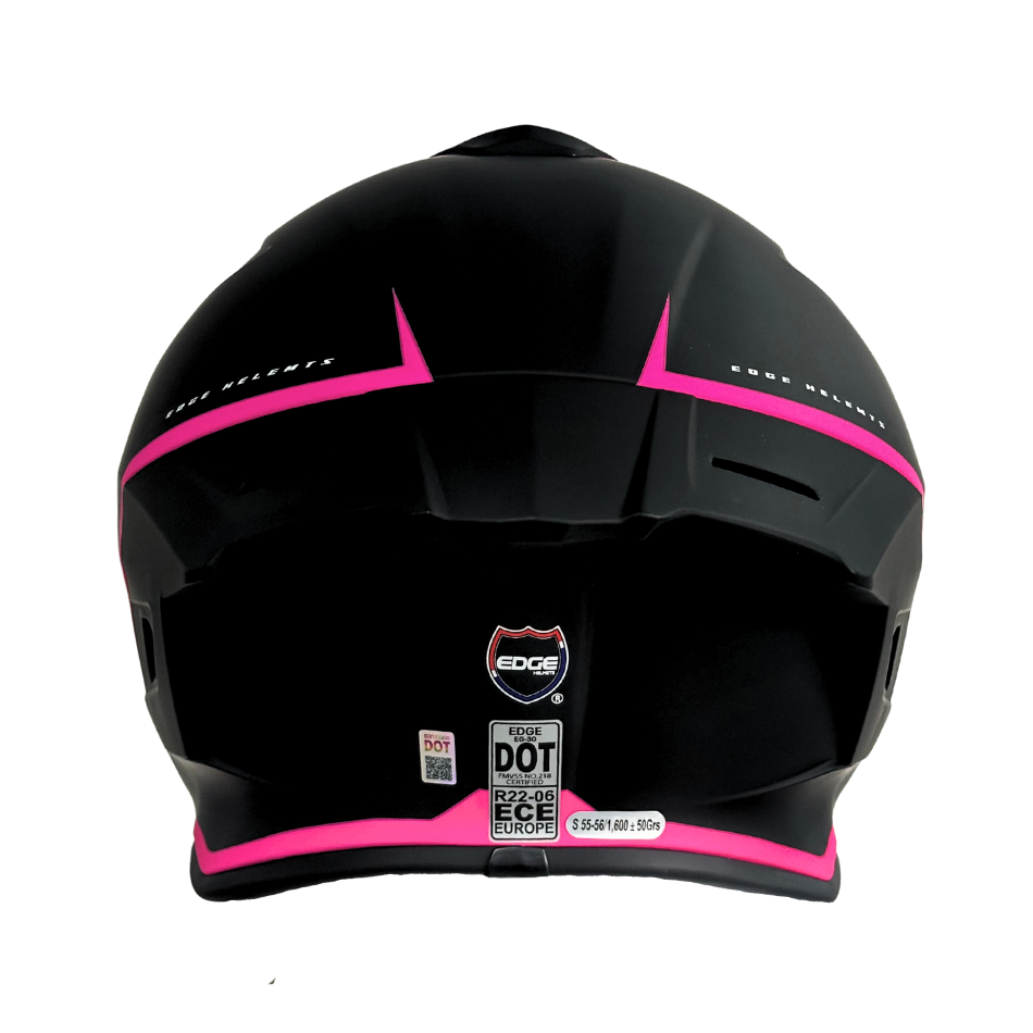 Casco EDGE Integral Shanghai Rush Negro/Rosado DOT-ECE