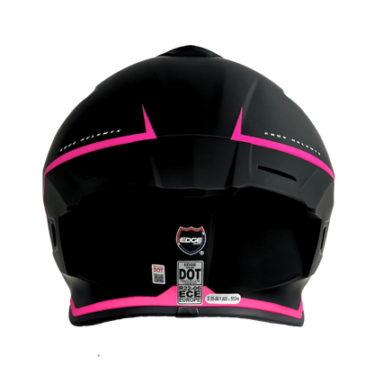 Casco EDGE Integral Shanghai Rush Negro/Rosado DOT-ECE