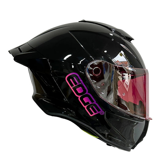 Casco Edge Integral Shanghai Solido Negro / Rosado Dot I Ece