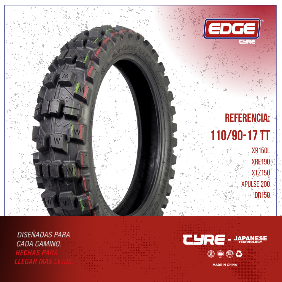 Llantas de Motocicletas EDGE Tamano  - ED24-110/90-17
