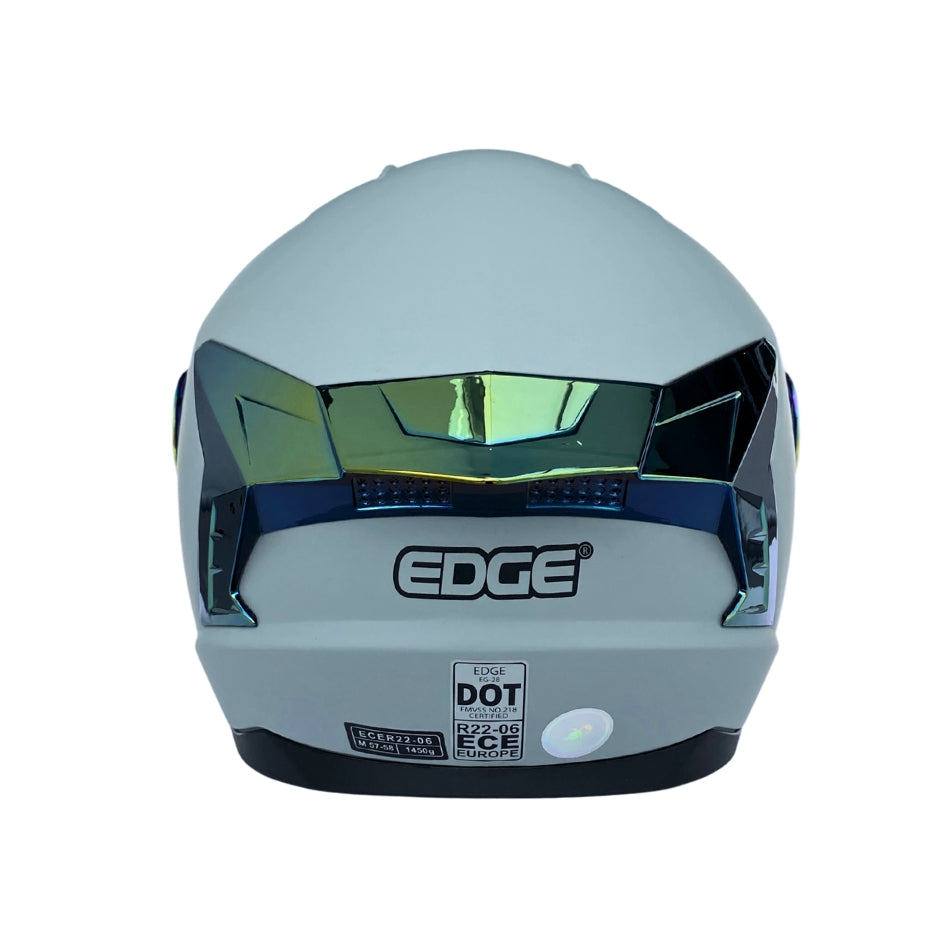 Casco EDGE Integral Extreme Solido Negro / Litmus Metalizado Certificación DOT I ECE