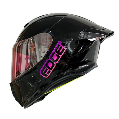 Casco Edge Integral Shanghai Solido Negro / Rosado Dot I Ece