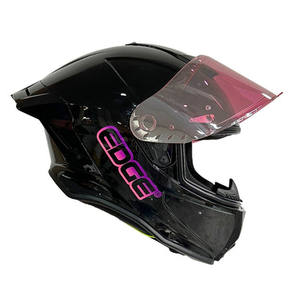 Casco Edge Integral Shanghai Solido Negro / Rosado Dot I Ece