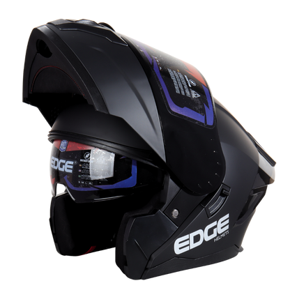 Casco EDGE Abatible Boston Sólido Negro Certificación DOT I ECE