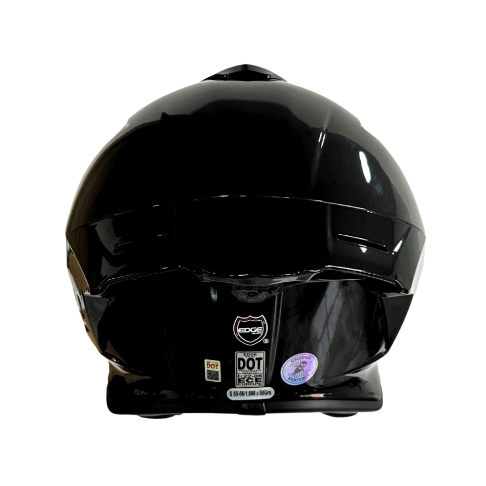 Casco EDGE Integral Shanghai Sólido Negro Certificación DOT I ECE
