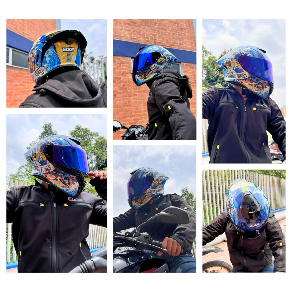 Casco WARNER Integral Shanghai Looney Tunes Certificación DOT I ECE