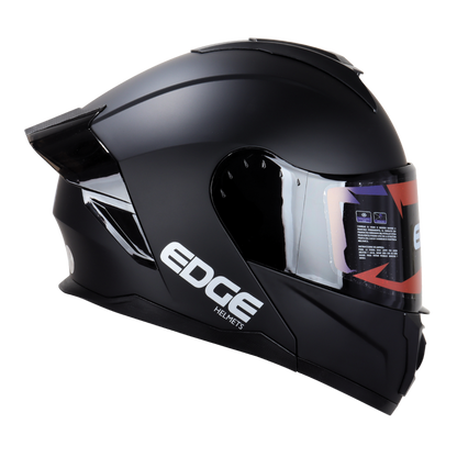 Casco EDGE Abatible Boston Sólido Negro Certificación DOT I ECE