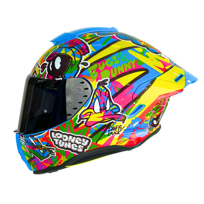 Casco WARNER Integral Shanghai Looney Tunes Neon Certificación DOT I ECE