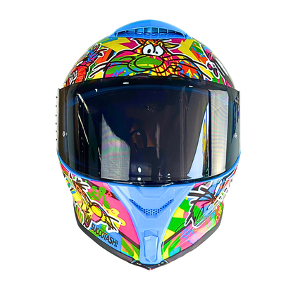 Casco WARNER Integral Shanghai Looney Tunes Neon Certificación DOT I ECE