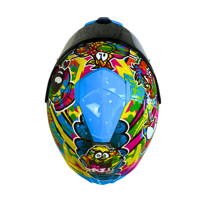 Casco WARNER Integral Shanghai Looney Tunes Neon Certificación DOT I ECE