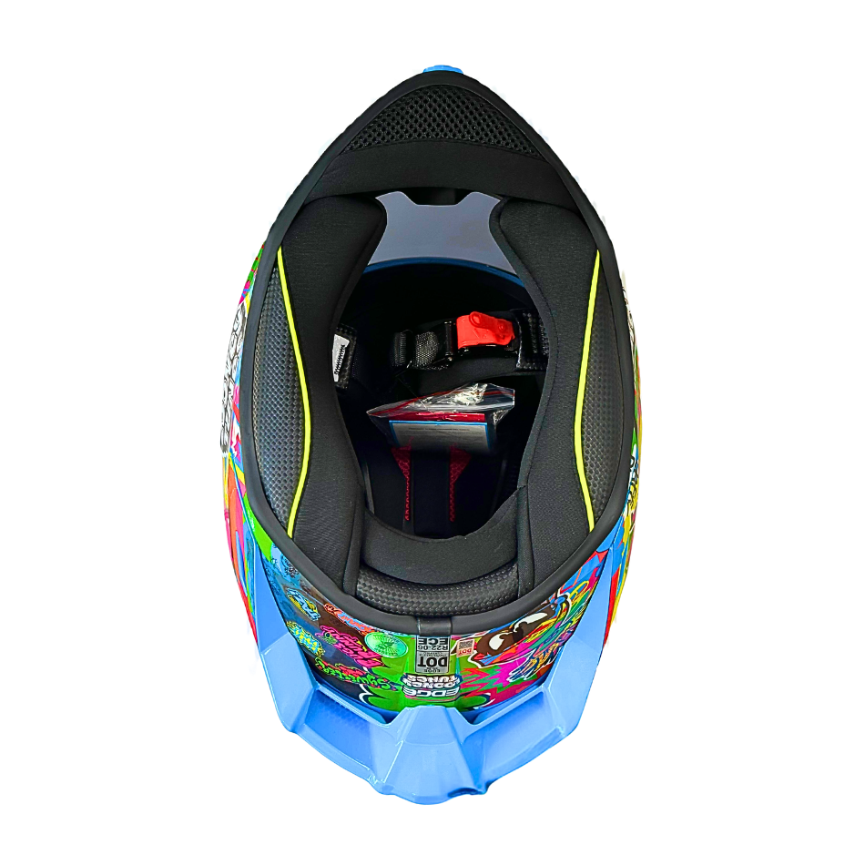 Casco WARNER Integral Shanghai Looney Tunes Neon Certificación DOT I ECE