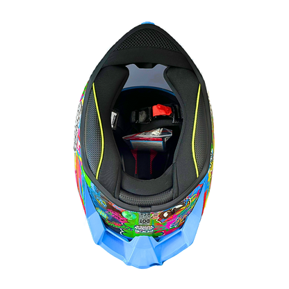 Casco WARNER Integral Shanghai Looney Tunes Neon Certificación DOT I ECE