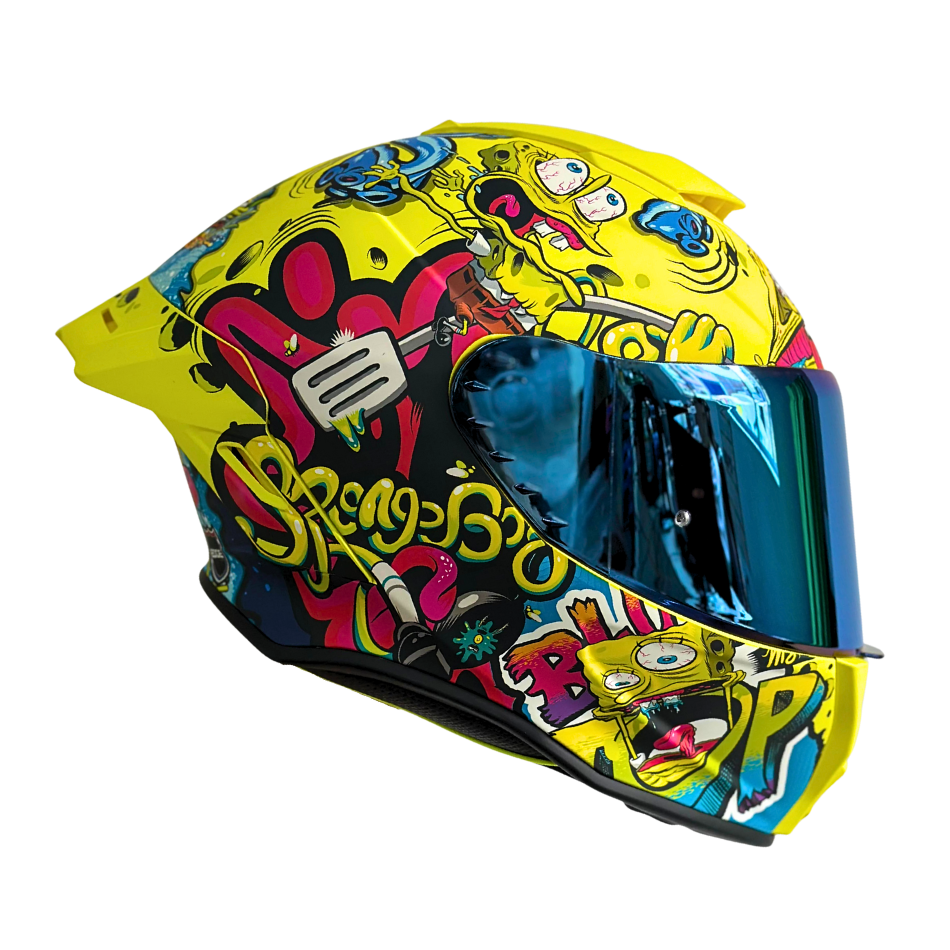 Casco NICK Integral Shanghai Bob Esponja Certificación DOT I ECE