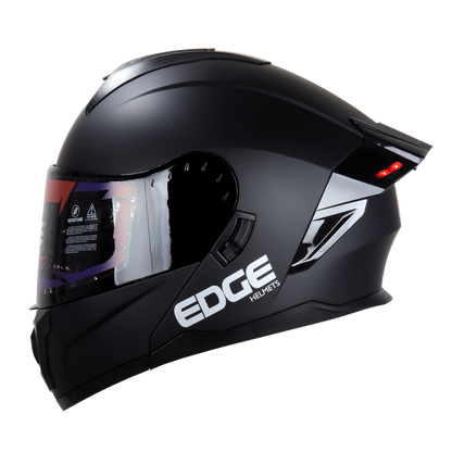 Casco EDGE Abatible Boston Sólido Negro Certificación DOT I ECE