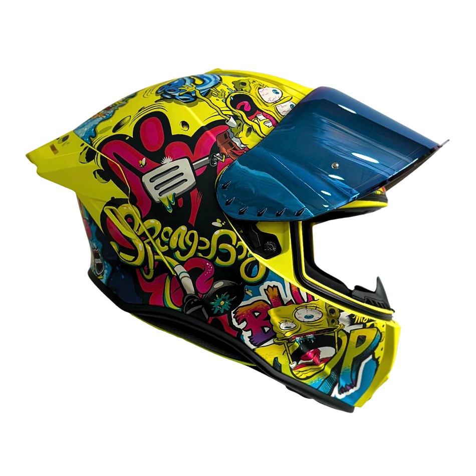 Casco NICK Integral Shanghai Bob Esponja Certificación DOT I ECE