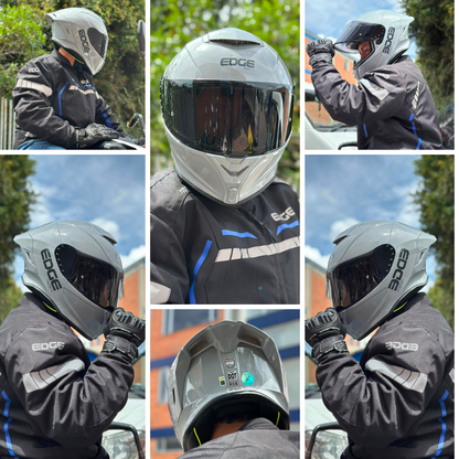 Casco Edge Integral Shanghai Solido Gris Brillante