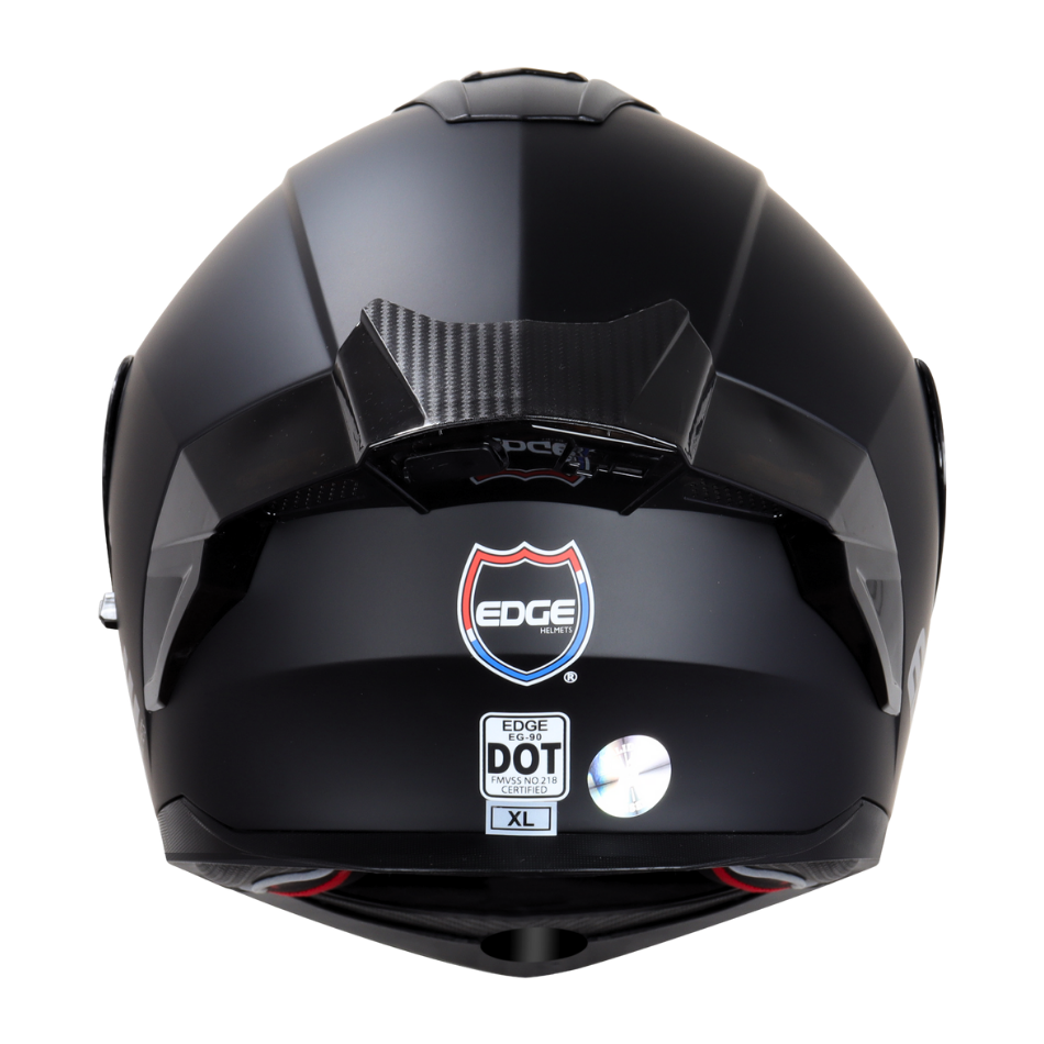 Casco EDGE Abatible Boston Sólido Negro Certificación DOT I ECE