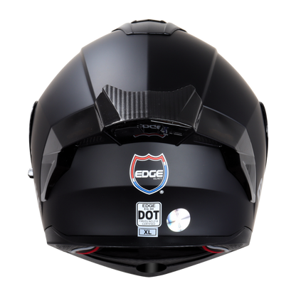 Casco EDGE Abatible Boston Sólido Negro Certificación DOT I ECE