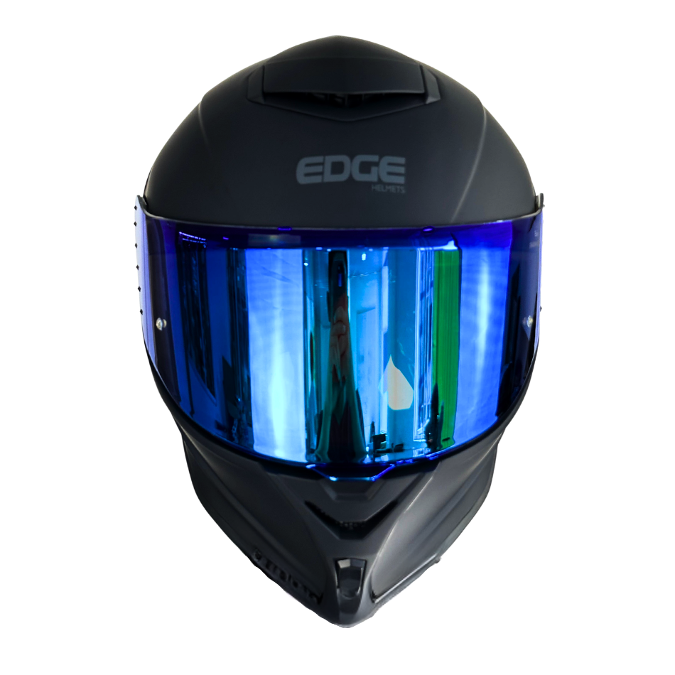 Casco EDGE Integral Shanghai Metalizado Azul Certificación DOT I ECE