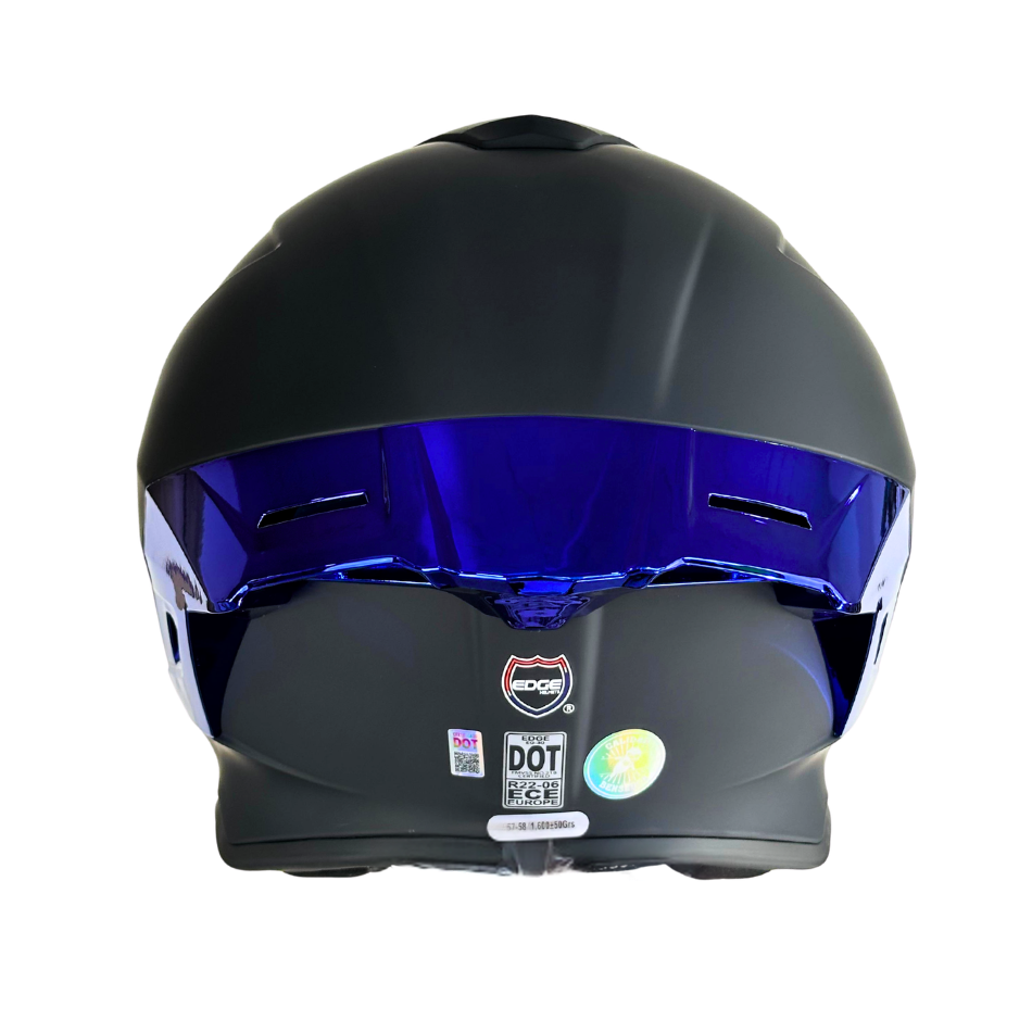 Casco EDGE Integral Shanghai Metalizado Azul Certificación DOT I ECE