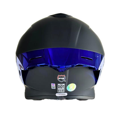 Casco EDGE Integral Shanghai Metalizado Azul Certificación DOT I ECE