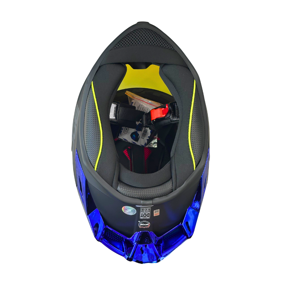 Casco EDGE Integral Shanghai Metalizado Azul Certificación DOT I ECE