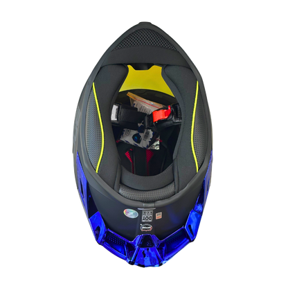 Casco EDGE Integral Shanghai Metalizado Azul Certificación DOT I ECE
