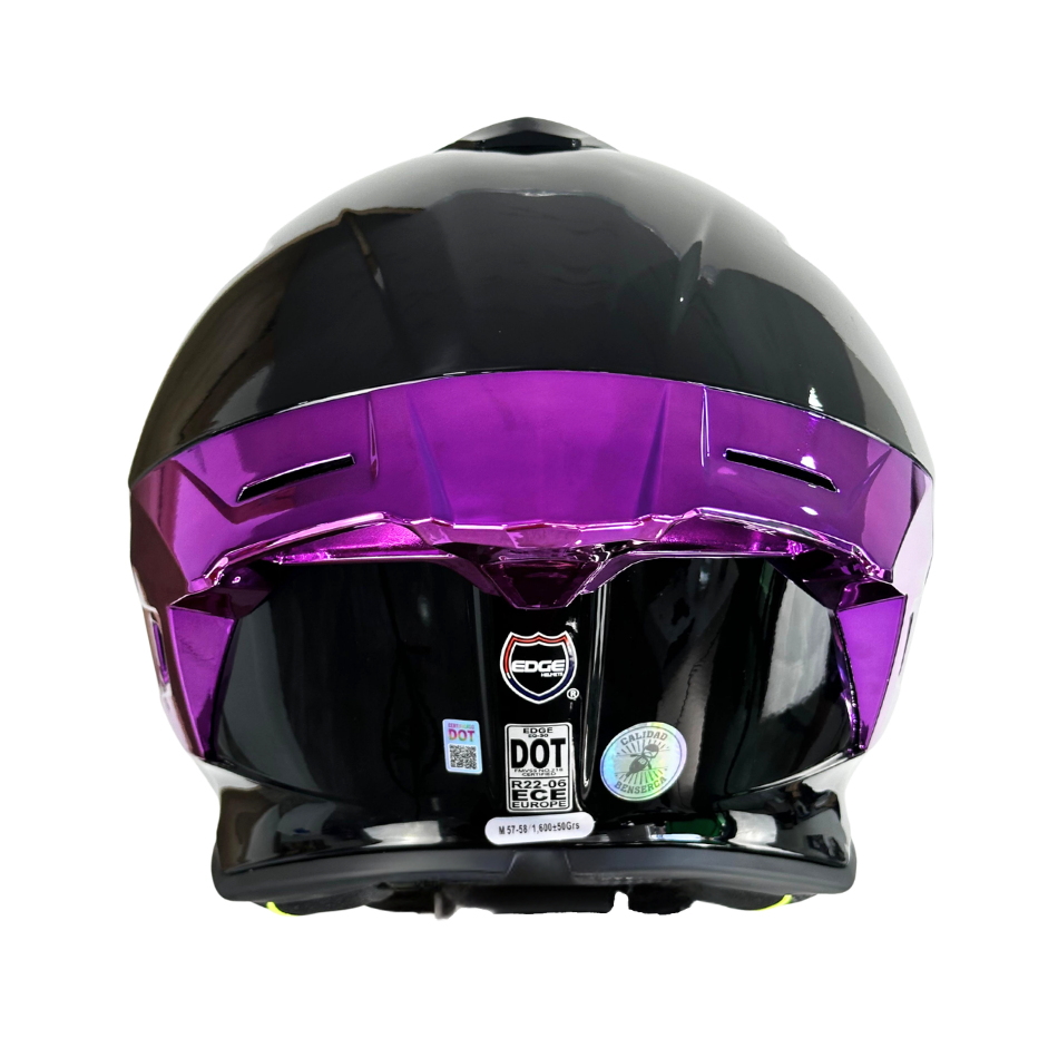 Casco EDGE Integral Shanghai Metalizado Morado Certificación DOT I ECE