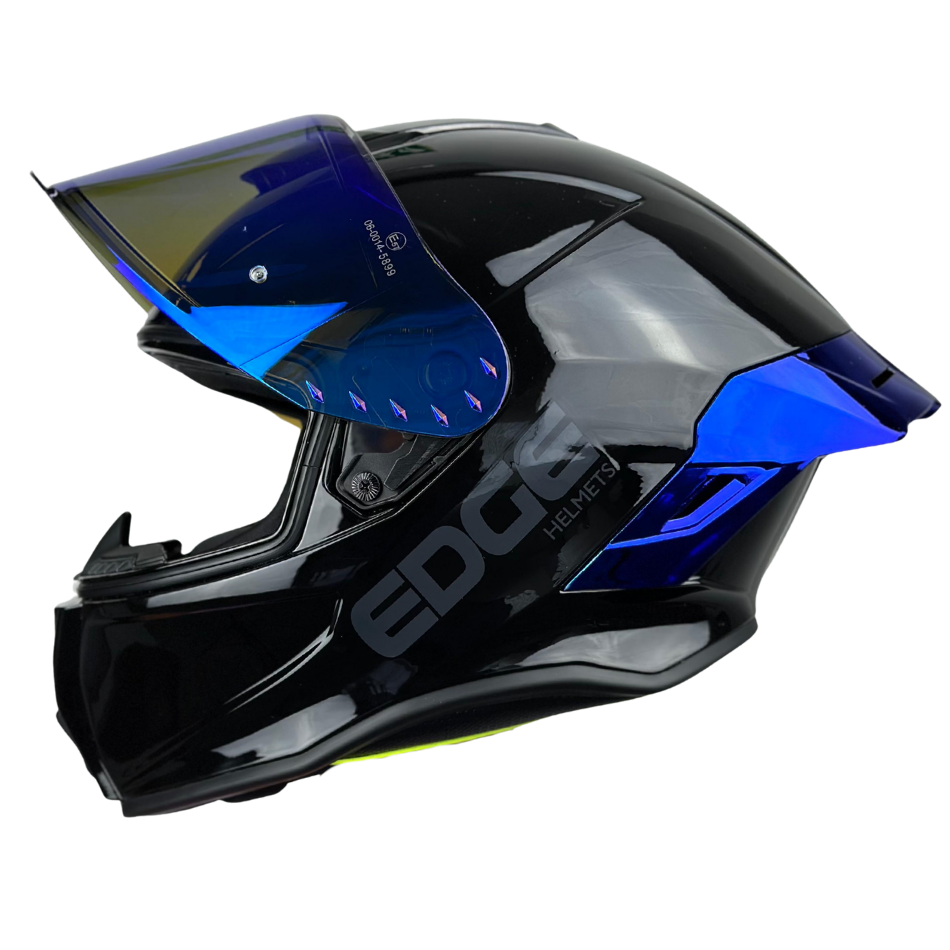 Casco EDGE Integral Shanghai Metalizado Azul Certificación DOT I ECE