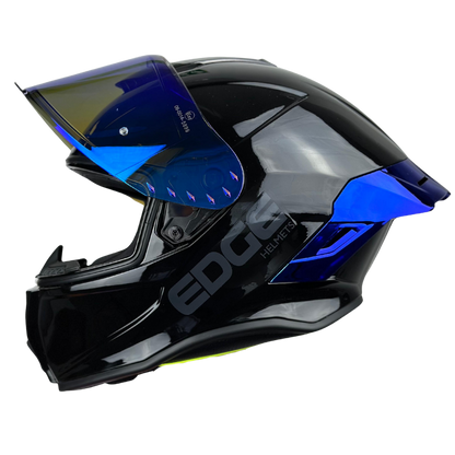 Casco EDGE Integral Shanghai Metalizado Azul Certificación DOT I ECE