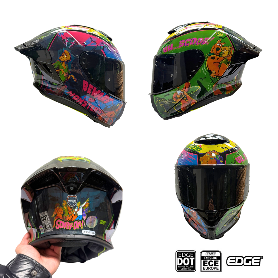 Casco WARNER Integral Shanghai Scooby Doo Certificación DOT I ECE