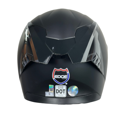 Casco Edge Integral Racer Solido Negro Logo Morado Mate