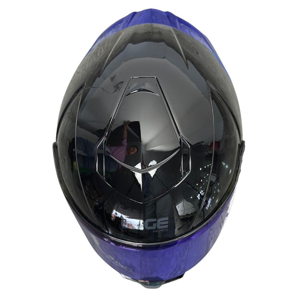 Casco EDGE Integral Shanghai Metalizado Azul Certificación DOT I ECE