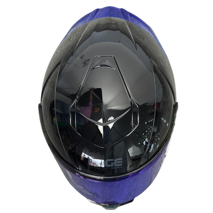 Casco EDGE Integral Shanghai Metalizado Azul Certificación DOT I ECE
